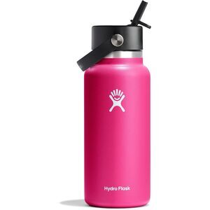 Hydro Flask 32 Oz Wide Mouth Flex Straw Cap Water Bottle Zinnia Pink New!